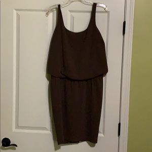Olive polyester tank dress.